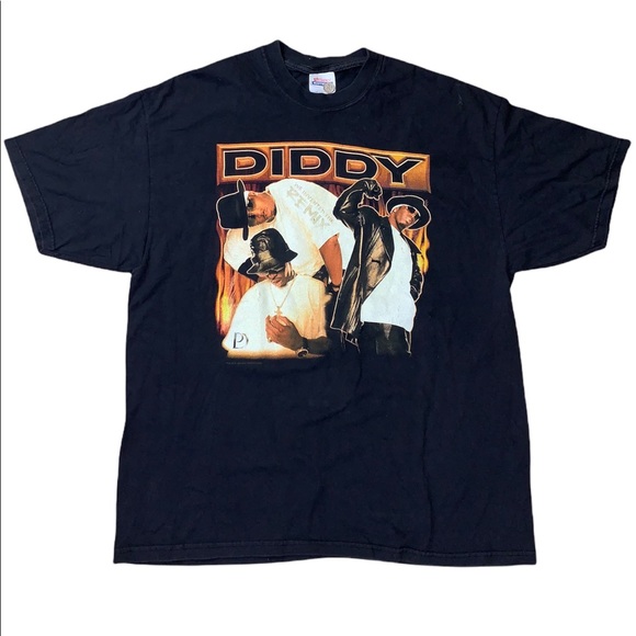 Vintage Pdiddy 2002 Bad Boy For Life Rap Double Sided Graphic T-shirt Size L
